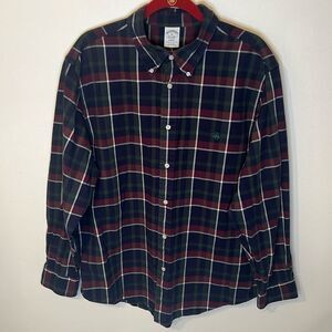 Brooks Brothers Regent Mens 100% cotton Long Sleeve Plaid Button Up Size XL